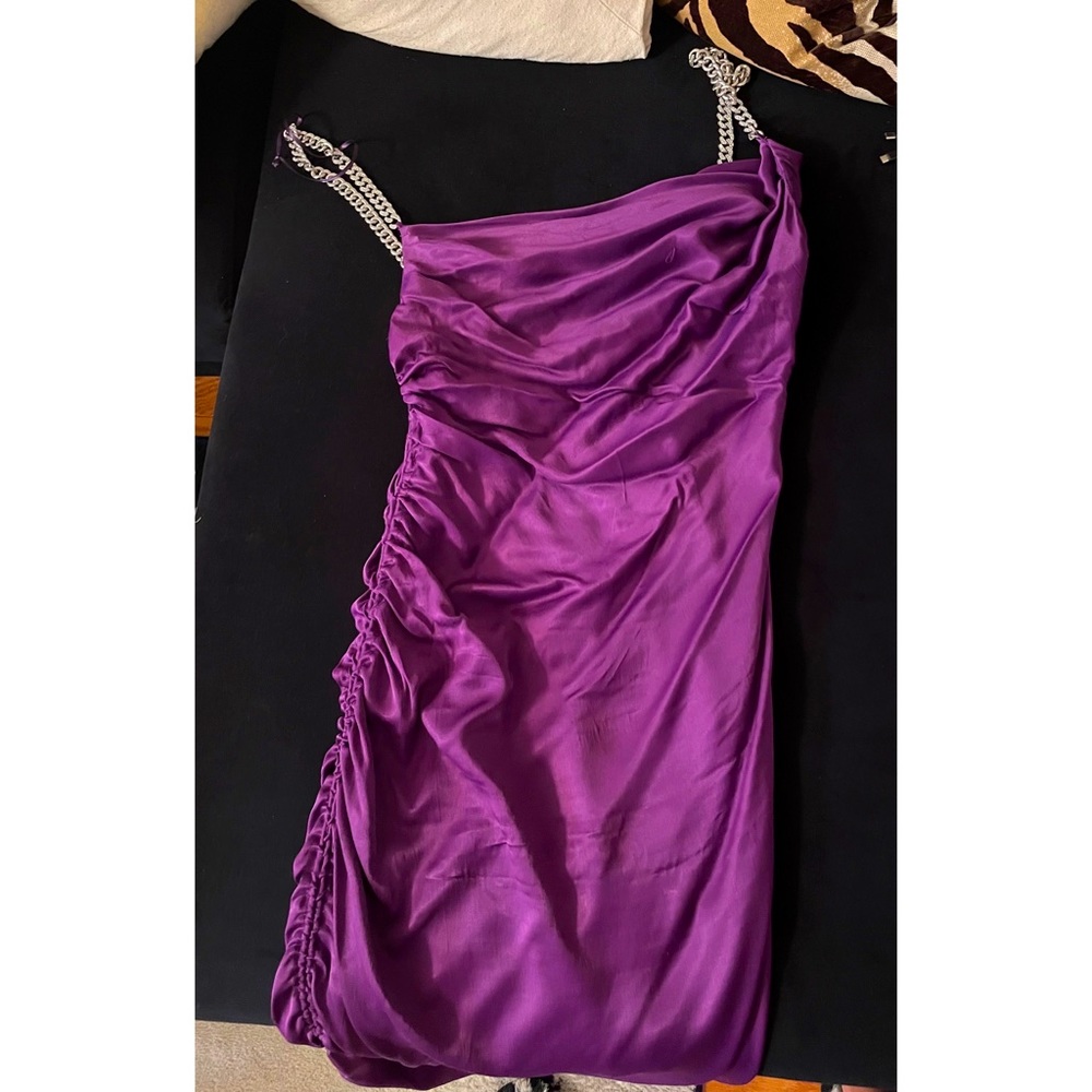 Zara Satin Dress - Purple.